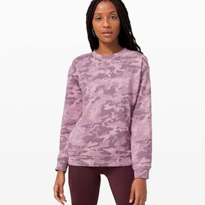Lululemon All Yours Crew *Terry Incognito Camo Pink Taupe Multi Size 6